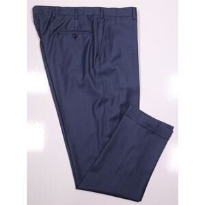 Suitsupply Royal Blue Flat Front Wool Dress Pants Trousers 37x30
